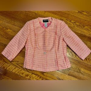 Sag Harbor Petite Pink Tweed Blazer 6P Fully Lined